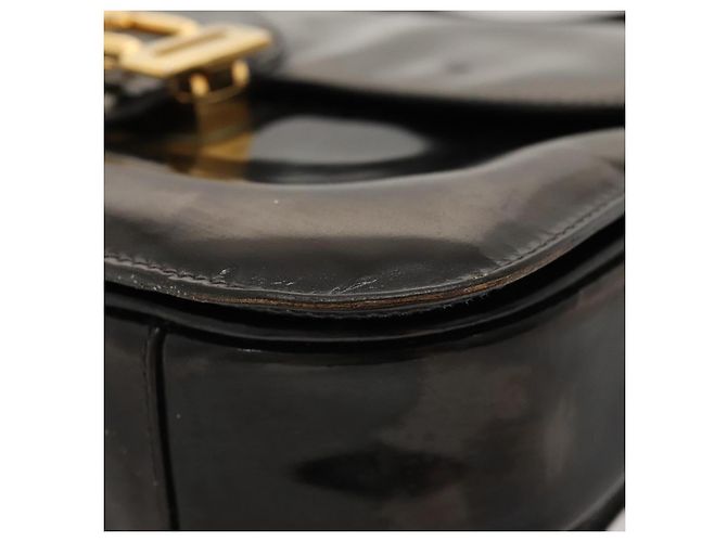 Céline Borsa a spalla a forma di carrozza trainata da cavallo CELINE Smalto Nero Auth bs24388 - vista 11