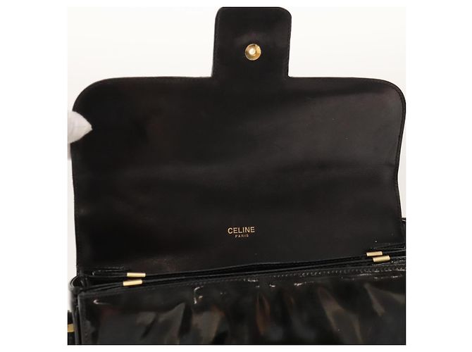 Céline Borsa a spalla a forma di carrozza trainata da cavallo CELINE Smalto Nero Auth bs24388 - vista 14