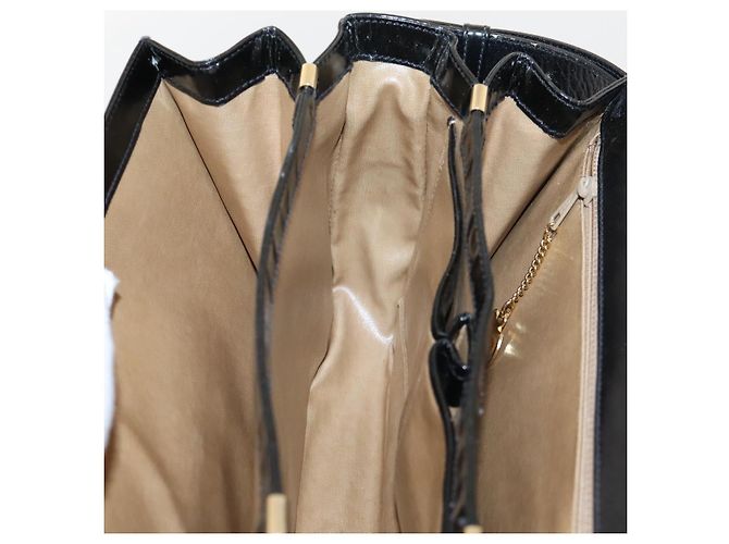 Céline Borsa a spalla a forma di carrozza trainata da cavallo CELINE Smalto Nero Auth bs24388 - vista 17