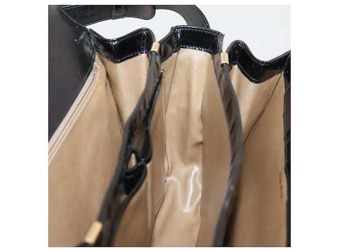 Céline Borsa a spalla a forma di carrozza trainata da cavallo CELINE Smalto Nero Auth bs24388 - vista 18