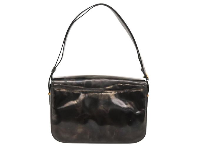 Céline Borsa a spalla a forma di carrozza trainata da cavallo CELINE Smalto Nero Auth bs24388 - vista 3
