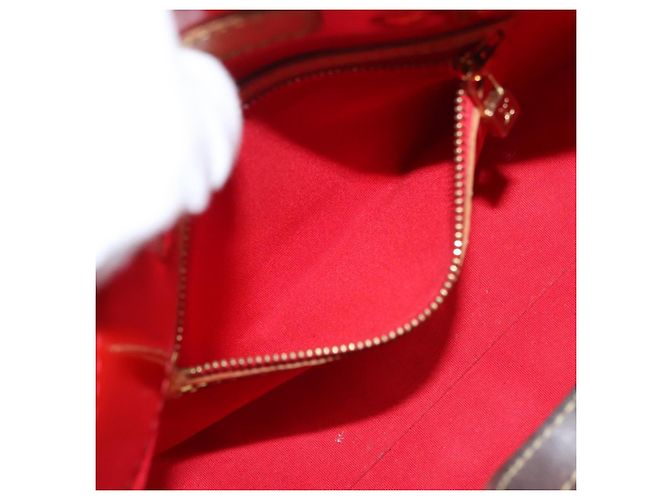 LOUIS VUITTON Monogram Vernis Reade PM Borsa a Mano Rossa M91088 LV Auth BA1023 Rosso - vista 21