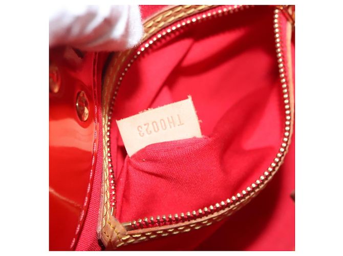 LOUIS VUITTON Monogram Vernis Reade PM Borsa a Mano Rossa M91088 LV Auth BA1023 Rosso - vista 22