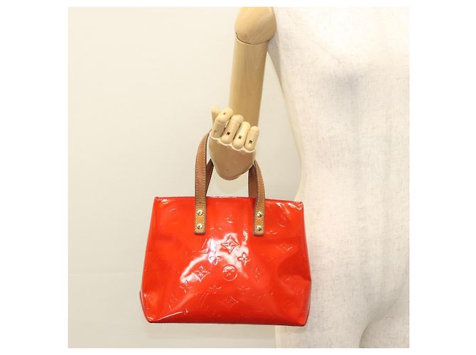 LOUIS VUITTON Monogram Vernis Reade PM Borsa a Mano Rossa M91088 LV Auth BA1023 Rosso - vista 23