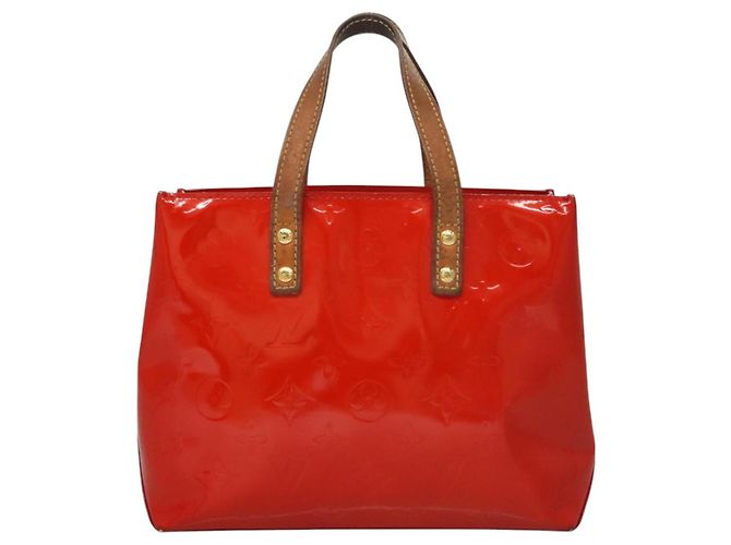 LOUIS VUITTON Monogram Vernis Reade PM Borsa a Mano Rossa M91088 LV Auth BA1023 Rosso - vista 3