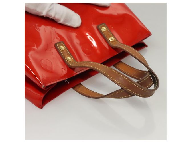 LOUIS VUITTON Monogram Vernis Reade PM Borsa a Mano Rossa M91088 LV Auth BA1023 Rosso - vista 7