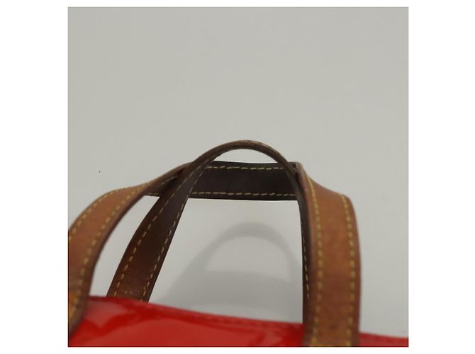 LOUIS VUITTON Monogram Vernis Reade PM Borsa a Mano Rossa M91088 LV Auth BA1023 Rosso - vista 9
