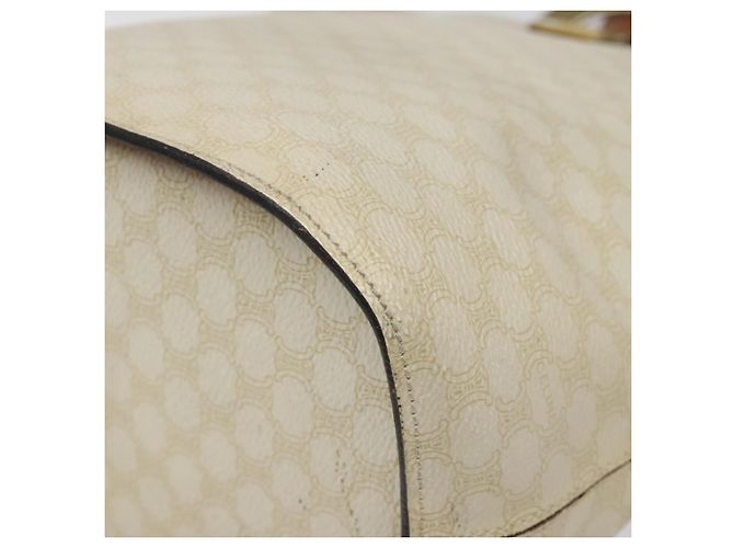Céline CELINE Macadam Canvas Schultertasche aus PVC-Leder Weiß Auth 117579 - Ansicht 12