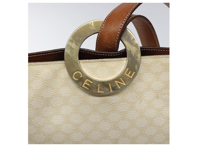 Céline CELINE Macadam Canvas Schultertasche aus PVC-Leder Weiß Auth 117579 - Ansicht 15