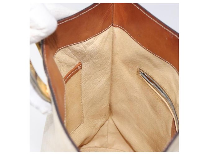 Céline CELINE Macadam Canvas Schultertasche aus PVC-Leder Weiß Auth 117579 - Ansicht 19