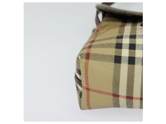 Autre Marque Burberrys Nova Check Schultertasche PVC Beige Braun Gold Auth BD1678 Golden - Ansicht 10