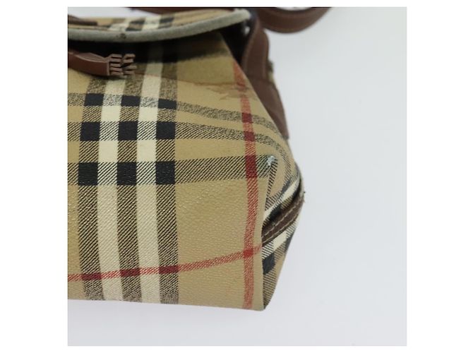 Autre Marque Burberrys Nova Check Schultertasche PVC Beige Braun Gold Auth BD1678 Golden - Ansicht 11