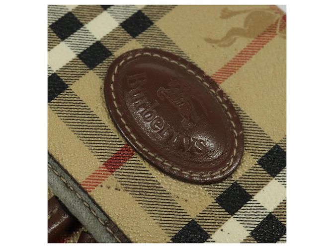 Autre Marque Burberrys Nova Check Schultertasche PVC Beige Braun Gold Auth BD1678 Golden - Ansicht 14