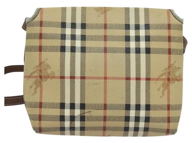 Autre Marque Burberrys Nova Check Schultertasche PVC Beige Braun Gold Auth BD1678 Golden - Ansicht 3