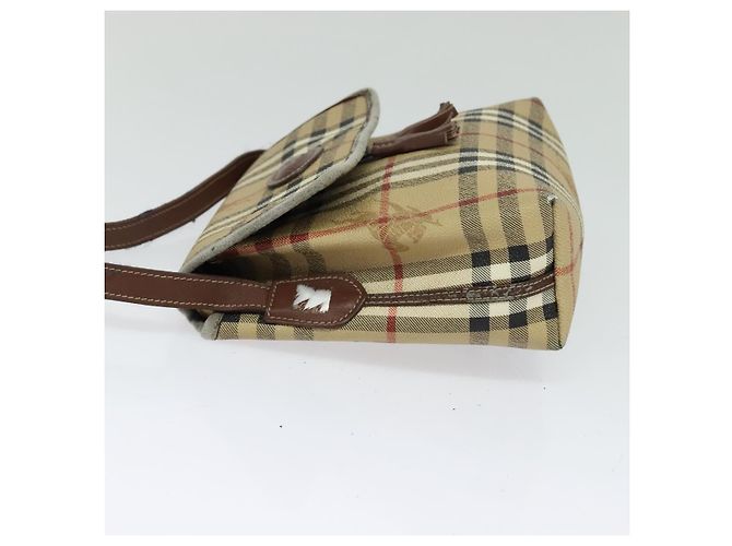 Autre Marque Burberrys Nova Check Schultertasche PVC Beige Braun Gold Auth BD1678 Golden - Ansicht 4