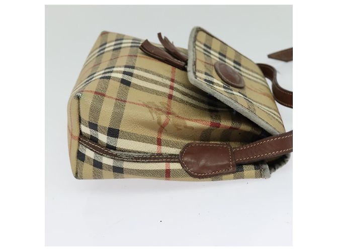 Autre Marque Burberrys Nova Check Schultertasche PVC Beige Braun Gold Auth BD1678 Golden - Ansicht 5