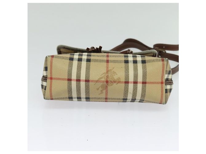 Autre Marque Burberrys Nova Check Schultertasche PVC Beige Braun Gold Auth BD1678 Golden - Ansicht 9