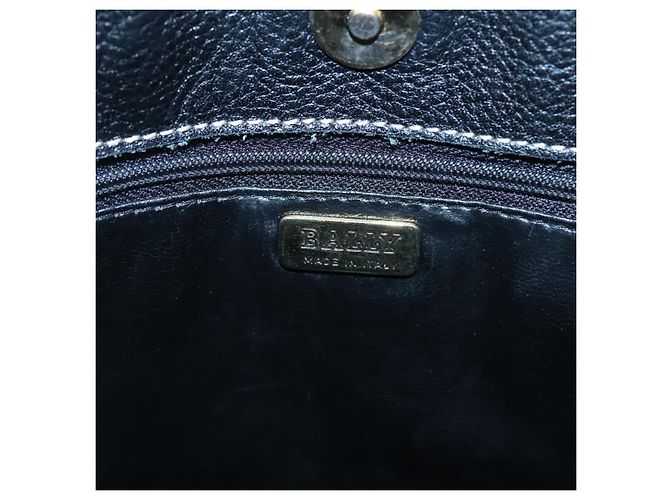 Borsa a spalla in pelle nera Auth BA1179 di BALLY Nero - vista 16