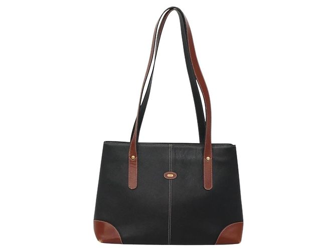 Borsa a spalla in pelle nera Auth BA1179 di BALLY Nero - vista 2