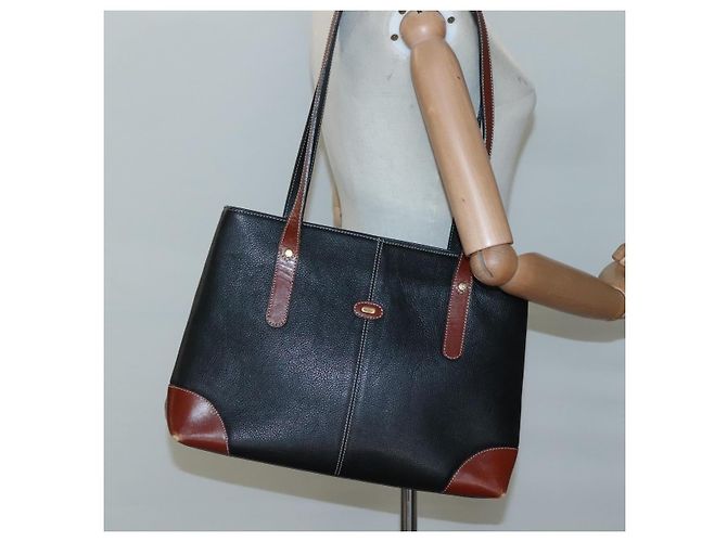Borsa a spalla in pelle nera Auth BA1179 di BALLY Nero - vista 22