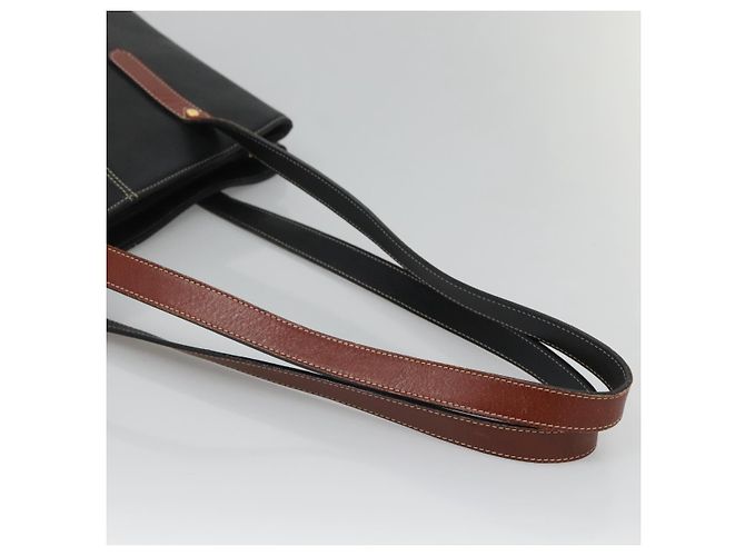 Borsa a spalla in pelle nera Auth BA1179 di BALLY Nero - vista 7