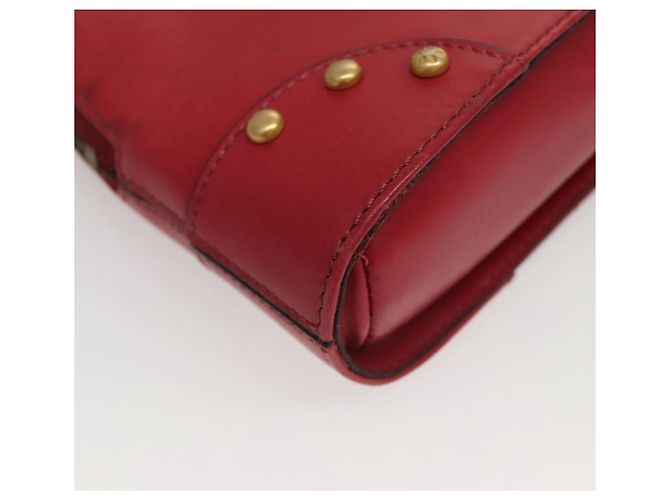 Céline Borsa a spalla con catena CELINE in pelle rossa e oro Auth 118372 Rosso D'oro - vista 11