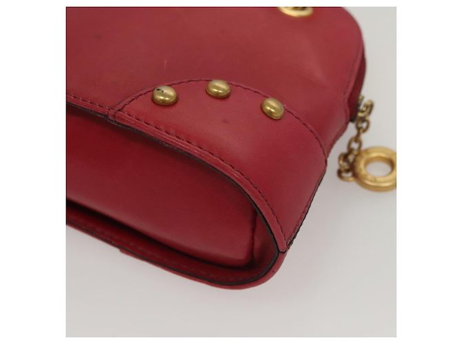 Céline Borsa a spalla con catena CELINE in pelle rossa e oro Auth 118372 Rosso D'oro - vista 12
