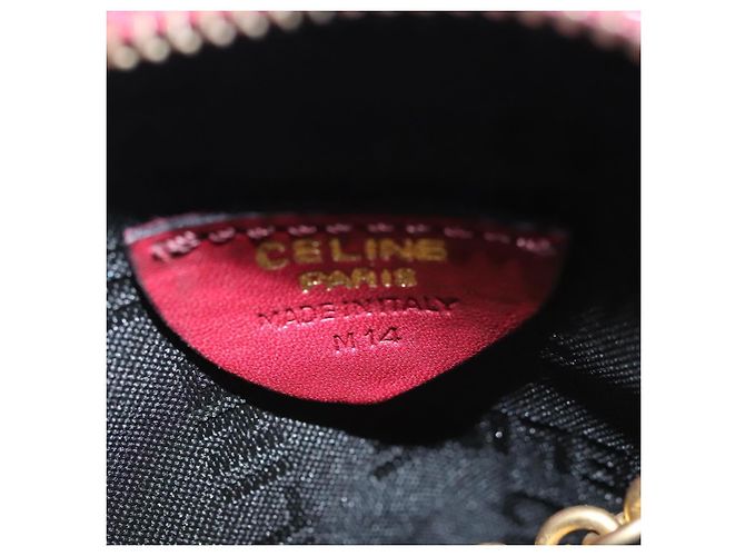 Céline Borsa a spalla con catena CELINE in pelle rossa e oro Auth 118372 Rosso D'oro - vista 14