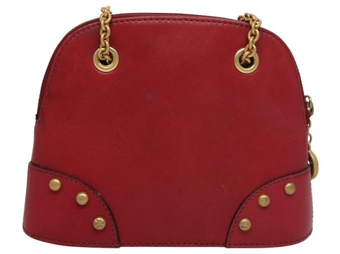 Céline Borsa a spalla con catena CELINE in pelle rossa e oro Auth 118372 Rosso D'oro - vista 3