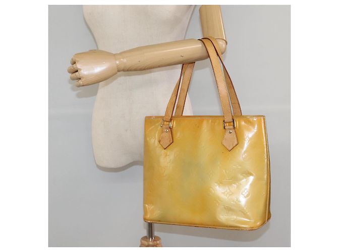LOUIS VUITTON Monogram Vernis Borsa a Mano Houston Grigia M91053 LV Auth BA1150 Grigio - vista 22