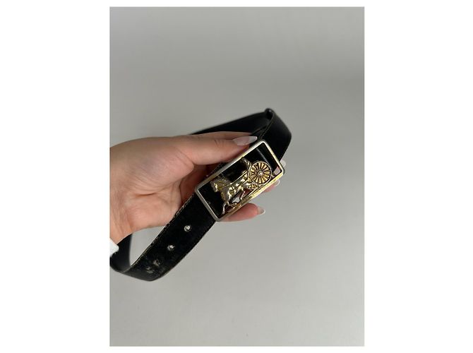 Céline Vintage Celine Paris Ledergürtel schwarz - Ansicht 8