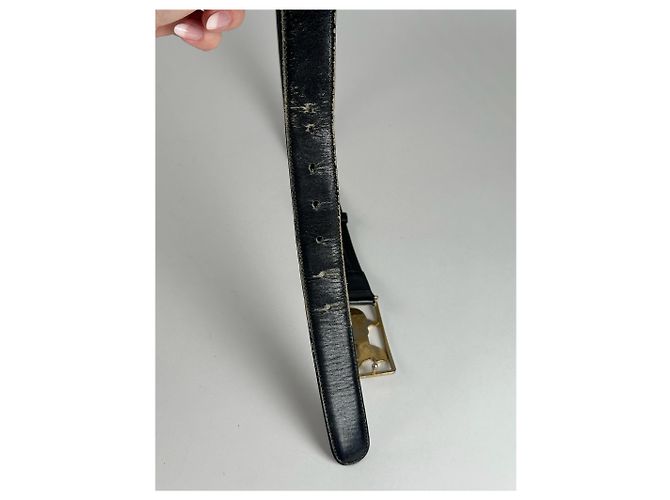 Céline Vintage Celine Paris Ledergürtel schwarz - Ansicht 9