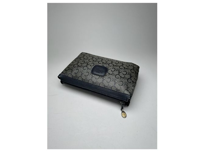 Céline Clutch in pelle Monogram Macadam vintage di Celine Paris Nero - vista 4
