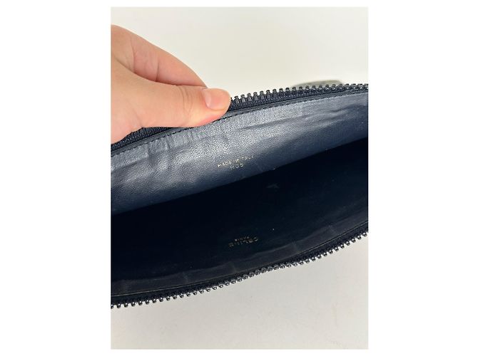 Céline Clutch in pelle Monogram Macadam vintage di Celine Paris Nero - vista 7