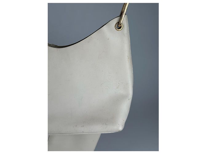 Bamboo Vintage Gucci Lederhandtasche mit Bambus in Weiß - Ansicht 6