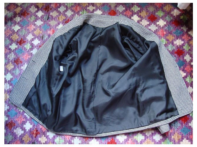 Autre Marque Houndstooth Wool Blazer Black and White Multiple colors - view 2