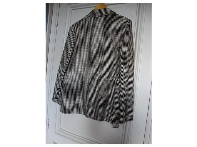 Autre Marque Houndstooth Wool Blazer Black and White Multiple colors - view 6