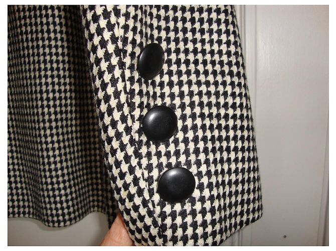 Autre Marque Houndstooth Wool Blazer Black and White Multiple colors - view 7