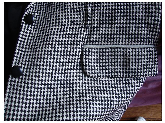 Autre Marque Houndstooth Wool Blazer Black and White Multiple colors - view 8