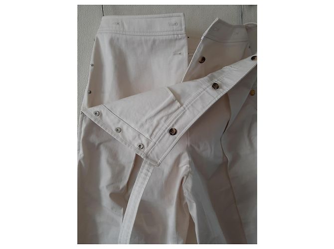 Hermès Baumwollhose Farbe Eggshell Größe 38 Aus weiß - Ansicht 3