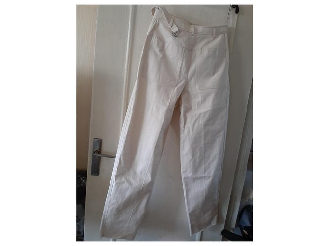 Hermès Baumwollhose Farbe Eggshell Größe 38 Aus weiß - Ansicht 5