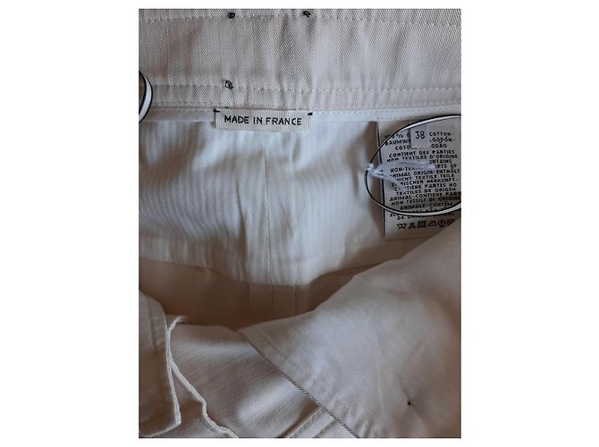 Hermès Baumwollhose Farbe Eggshell Größe 38 Aus weiß - Ansicht 7