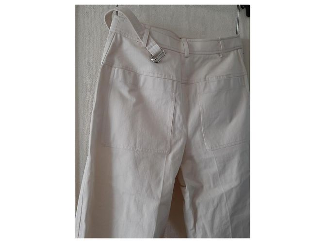 Hermès Baumwollhose Farbe Eggshell Größe 38 Aus weiß - Ansicht 8