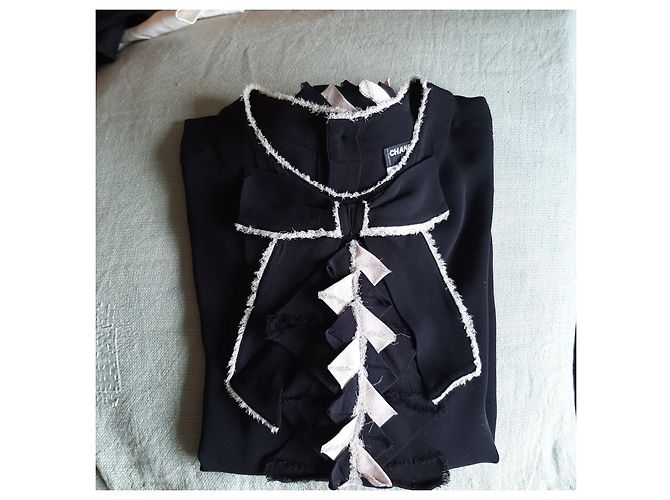 Chanel Seidenbluse Schwarz Rosa Größe 42 Pink - Ansicht 2