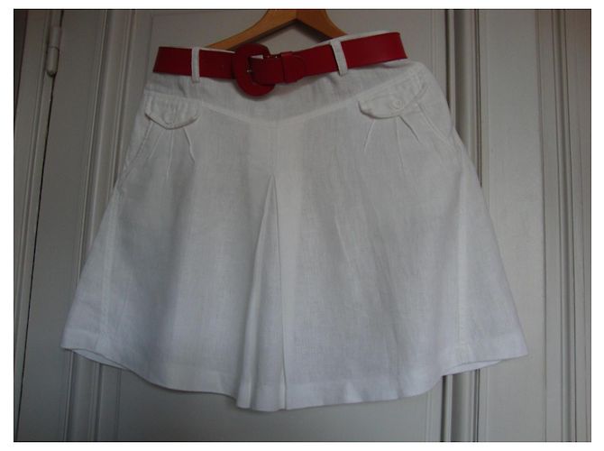 Autre Marque Traje de falda de lino blanco talla 36 - vista 2
