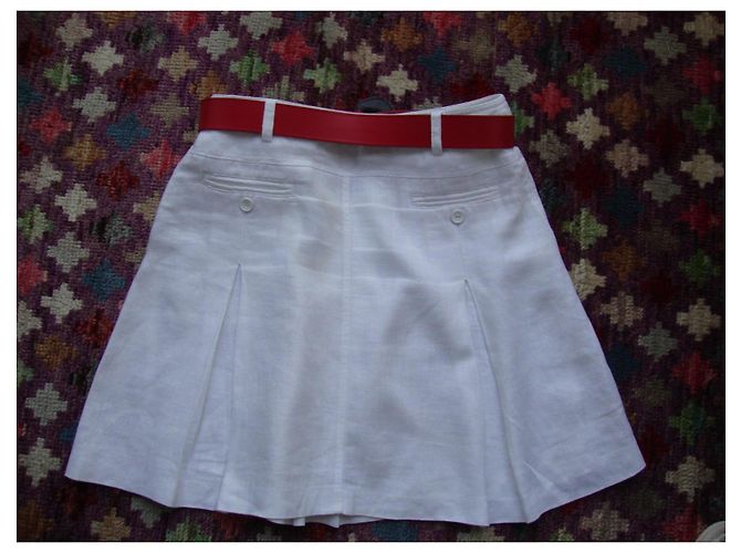 Autre Marque Traje de falda de lino blanco talla 36 - vista 5