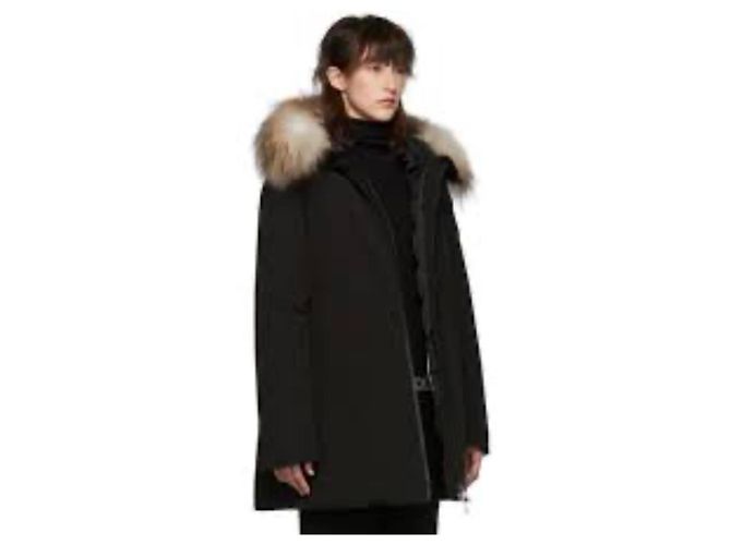 Giacca Moncler Blavet Nera con Pelliccia di Volpe Nero - vista 13