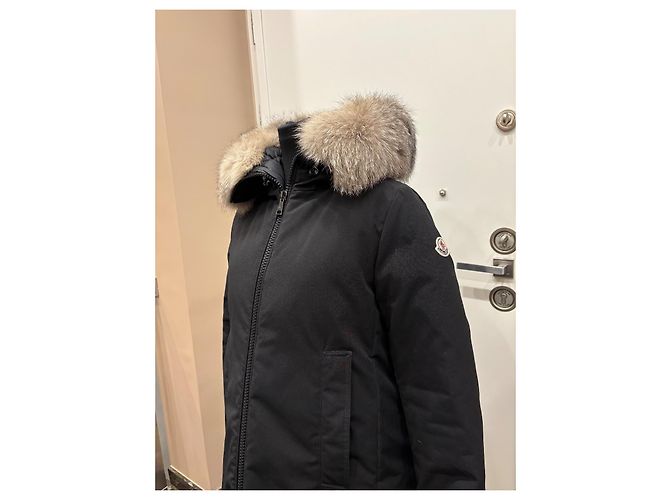 Giacca Moncler Blavet Nera con Pelliccia di Volpe Nero - vista 14