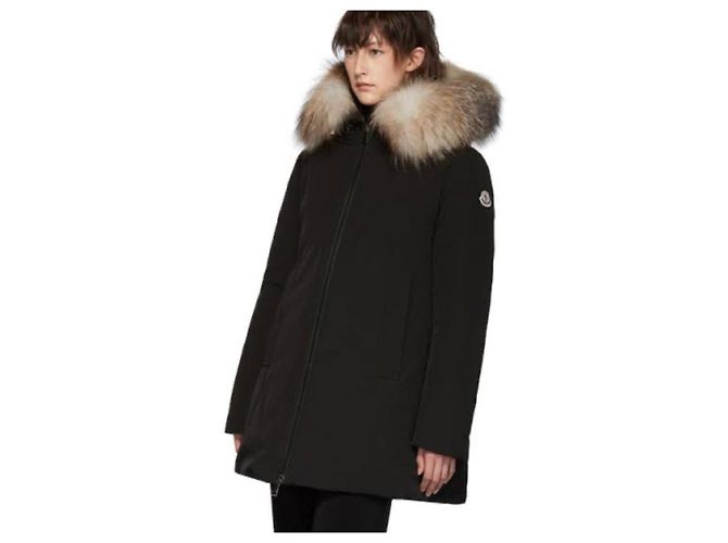Giacca Moncler Blavet Nera con Pelliccia di Volpe Nero - vista 15
