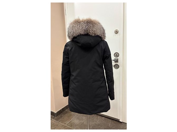 Giacca Moncler Blavet Nera con Pelliccia di Volpe Nero - vista 3